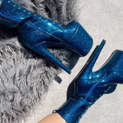 Hella Heels The Glitterati 8inch Boots - Skinny Dippin' 10 Hella Heels The Glitterati 8inch Boots - Skinny Dippin' -Radi Style Shop Blueskinnydippingglitter8inchpoledancehighboot 3