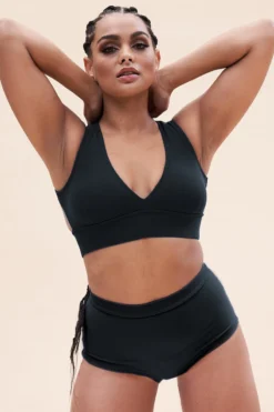 Lunalae Courtney V Neck Top - Recycled Black -Radi Style Shop Copyof1255TP 1012 1