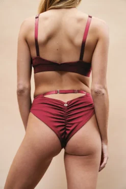 Lunalae Hannah Low Waist Bottoms - Recycled Burgundy -Radi Style Shop Copyof220701 LunaLae 19 0867copy