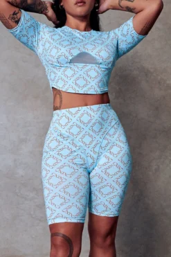 CXIX 119 Biker Shorts - Blue Print -Radi Style Shop Crop Tee Blue Moonogram CXIX Dancewear pole d3dbca7c d7de 4e1e 92bd d4d5f981e869