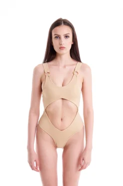 Hamade Activewear Cut Out Bodysuit - Beige -Radi Style Shop Cutoutbodysuit Beige1 1