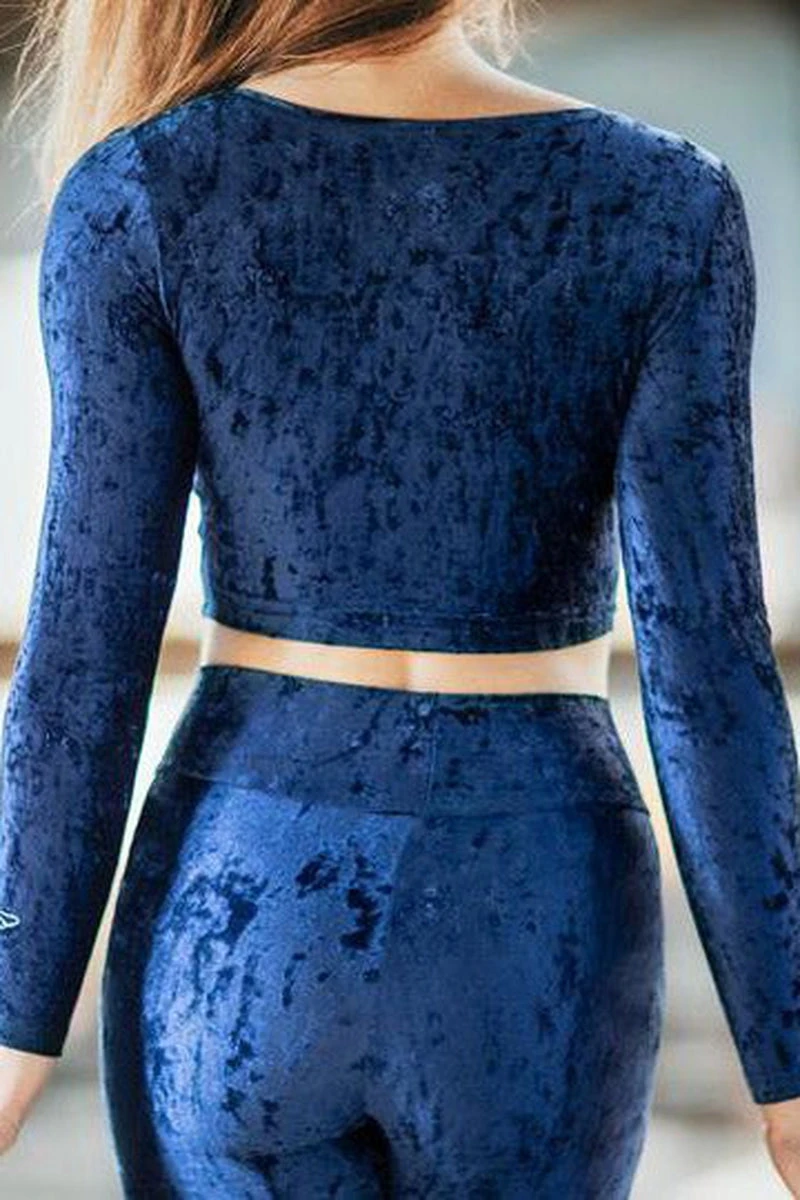 Dragonfly Pavi Crop Top - Velvet Blue 4 Dragonfly Pavi Crop Top - Velvet Blue - Image 4