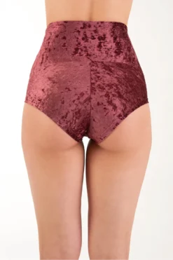 Dragonfly Betty High-Waisted Shorts - Velvet Amaranth 5 Dragonfly Betty High-Waisted Shorts - Velvet Amaranth -Radi Style Shop DF Velvet Betty shorts amaranth3 1