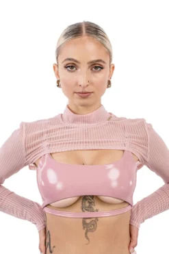 Naughty Thoughts XXX Rated See Through Shrug - Pink -Radi Style Shop DL 08978