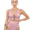 Naughty Thoughts Sinner Vinyl OO Top - Pink