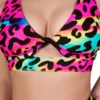 Cleo The Hurricane Twist Sports Bra - Neon Leopard
