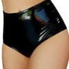 Cleo The Hurricane Heroine Liquid High Waisted Shorts- Black