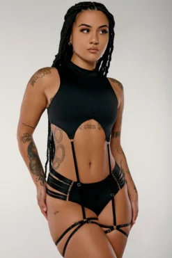 CXIX Dopamine Feelin High Bottoms - Black -Radi Style Shop Dopamine feeling high bottoms black garter top cxix9