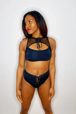 Hamade Activewear Lace Up High Neck Top - Black -Radi Style Shop EFD5A4DD 3113 4A42 B30C 22456406E1AD 7e54e5c0 4abd 4b9c 94d1 024fb976139b