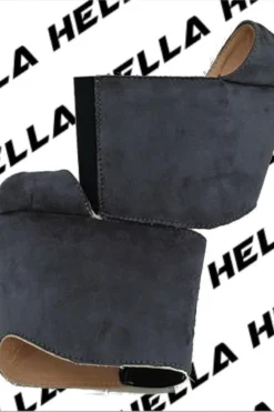 Hella Heels Classique Shoe Protector - Dark Grey Faux Suede