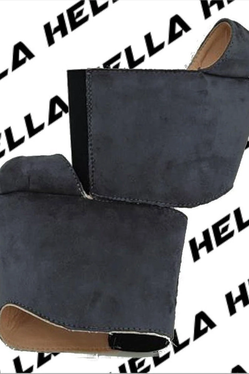 Hella Heels Classique Shoe Protector - Dark Grey Faux Suede 1 Hella Heels Classique Shoe Protector - Dark Grey Faux Suede