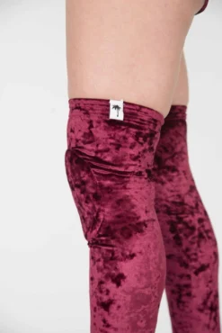 Paradise Chick Animal Leg Warmers (with Kneepads) - Burgundy Velvet -Radi Style Shop EXI 1938