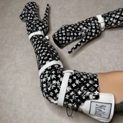 Hella Heels Branded Thigh High 8inch Boots - Black -Radi Style Shop EmpireKicksBrandedblack8inchpoledancethighhighboot 6