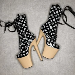 Hella Heels Branded 8inch Boots - Black/Sand -Radi Style Shop EmpireKicksBrandedblack sand8inchpoledanceboot 1