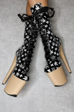 Hella Heels Branded 8inch Boots - Black/Sand -Radi Style Shop EmpireKicksBrandedblack sand8inchpoledanceboot 3
