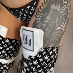 Hella Heels Branded Thigh High 8inch Boots - Black -Radi Style Shop EmpireKicksBrandedblackpoledancethighhighboot 1