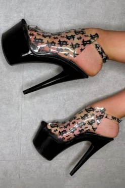 Hella Heels Make It Reign 7inch Stilettos - Black