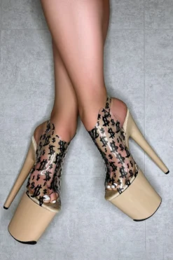 Hella Heels Make It Reign 8inch Stilettos - Sand