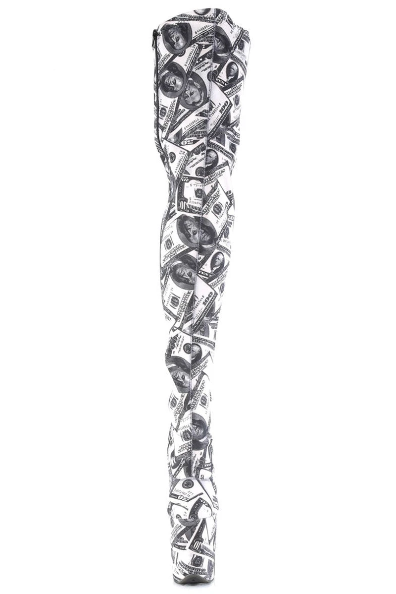 Pleaser USA Flamingo-3000DP 8inch Thigh High Pleaser Boots - Money Print 3 Pleaser USA Flamingo-3000DP 8inch Thigh High Pleaser Boots - Money Print - Image 3