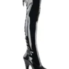Pleaser USA Flamingo-3063 8inch Thigh High Pleaser Boots - Patent Black