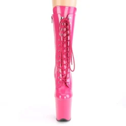 Pleaser USA Flamingo-1050 8inch Pleaser Boots - Patent Hot Pink -Radi Style Shop FLAMINGO 1050 HP M01
