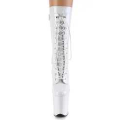 Pleaser USA Flamingo-1050 8inch Pleaser Boots - Patent White -Radi Style Shop FLAMINGO 1050 W M01