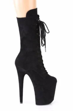 Pleaser USA Flamingo-1050FS Faux Suede 8inch Pleaser Boots - Black -Radi Style Shop FLAMINGO 1050FS BFS M05