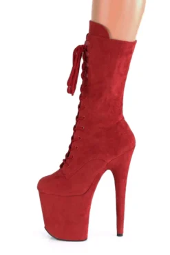 Pleaser USA Flamingo-1050FS Faux Suede 8inch Pleaser Boots - Red -Radi Style Shop FLAMINGO 1050FS RFS M05adjusted 1