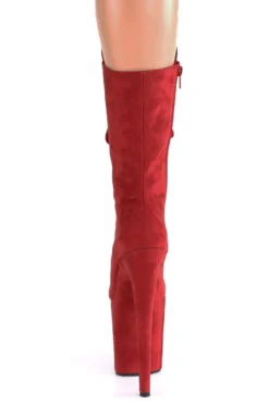 Pleaser USA Flamingo-1050FS Faux Suede 8inch Pleaser Boots - Red -Radi Style Shop FLAMINGO 1050FS RFS M09adjusted