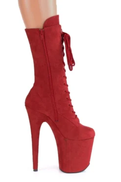Pleaser USA Flamingo-1050FS Faux Suede 8inch Pleaser Boots - Red -Radi Style Shop FLAMINGO 1050FS RFS M13adjusted 1