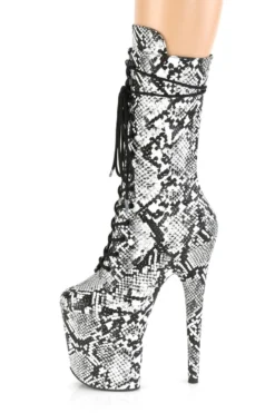 Pleaser USA Flamingo-1050SP 8inch Pleaser Boots - White Snake -Radi Style Shop FLAMINGO 1050SP B WSP M05