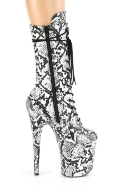 Pleaser USA Flamingo-1050SP 8inch Pleaser Boots - White Snake -Radi Style Shop FLAMINGO 1050SP B WSP M13