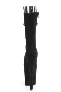 Pleaser USA Flamingo-1051FS Faux Suede 8inch Peep Toe Pleaser Boots - Black -Radi Style Shop FLAMINGO 1051FS BFS M09 1