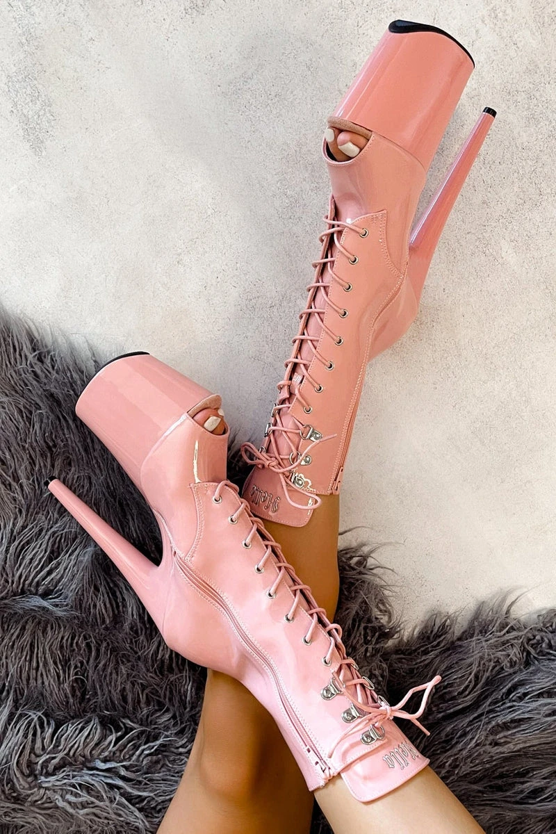 Hella Heels LipKit Open Toe 8inch Boots - Candy Shop 2 Hella Heels LipKit Open Toe 8inch Boots - Candy Shop - Image 2