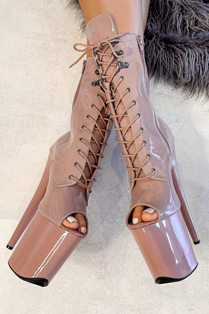 Hella Heels LipKit Open Toe 8inch Boots - Boujee 2 Hella Heels LipKit Open Toe 8inch Boots - Boujee - Image 2