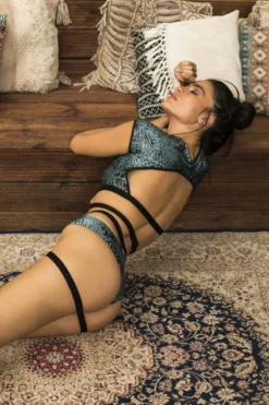 Paradise Chick Frankie Wrap Top - Petrol 12 Paradise Chick Frankie Wrap Top - Petrol -Radi Style Shop Garter Short Petrol 05 1