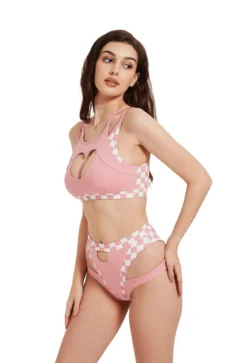 Hamade Activewear High Waisted Bottoms - Checkered Light Pink -Radi Style Shop HM 23 8837bebb 4170 4166 bb33 b7a8d6661215