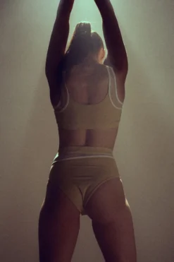 Hamade Activewear High Cut Bottoms - Beige -Radi Style Shop HM 63