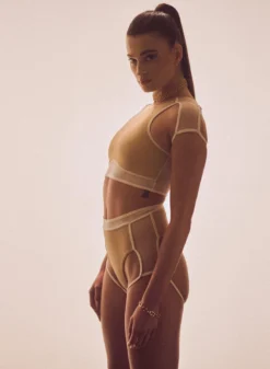 Hamade Activewear Mesh-side Garter Bottoms - Beige -Radi Style Shop HM 70 1