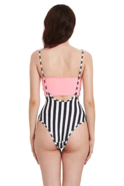 Hamade Activewear High Waisted Sling Bottoms - Black And White Striped -Radi Style Shop HM0711 02