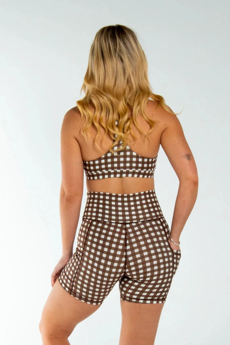 AMBR Designs Eco Biker Shorts - Gingham 2 AMBR Designs Eco Biker Shorts - Gingham - Image 2