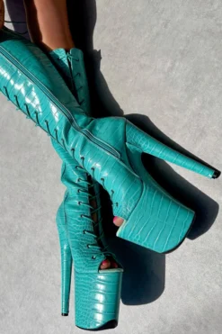 Hella Heels Killing Eve Open Toe Knee High Boots - 8inch -Radi Style Shop IMG 0264