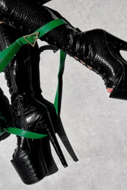 Hella Heels Cold Blooded Black Open Toe Knee High Boots - 8inch -Radi Style Shop IMG 0375