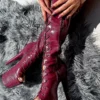 Hella Heels I Don't Bite Open Toe Knee High Boots - 8inch