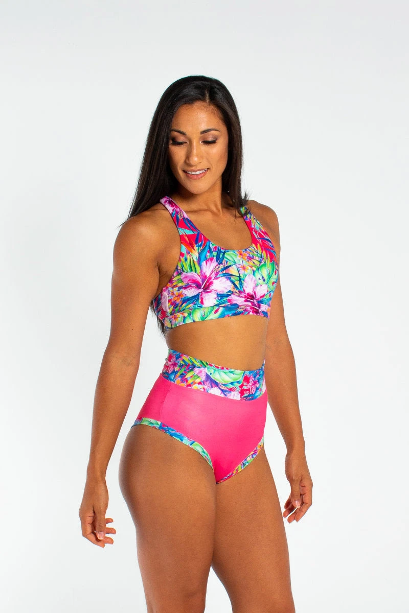 AMBR Designs High Waist Shorts - Aloha 3 AMBR Designs High Waist Shorts - Aloha - Image 3