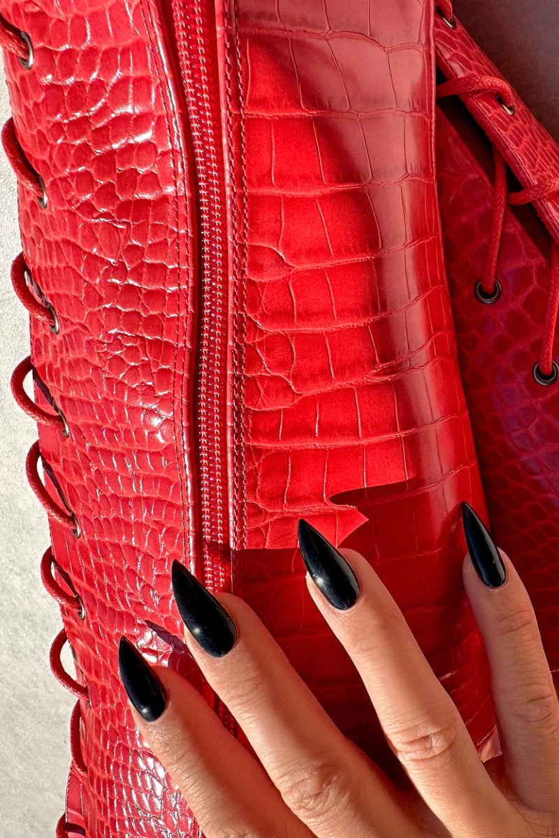 Hella Heels Out For Blood Knee High Boots - 8inch 3 Hella Heels Out For Blood Knee High Boots - 8inch - Image 3