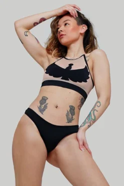 CXIX I S I S Halter Top - Black With Sand Mesh -Radi Style Shop IMG 1512 LOW