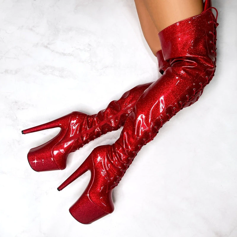 Hella Heels The Glitterati Thigh High 8inch Boots - Kansass 3 Hella Heels The Glitterati Thigh High 8inch Boots - Kansass - Image 3