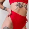 Pole Addict Bliss Adjustable Garter Shorts - Red