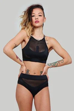 CXIX I S I S High Waisted Bottoms - Black With Black Mesh -Radi Style Shop IMG 4172 d4c39c0e a4de 47c9 9c24 3c2dffb99252